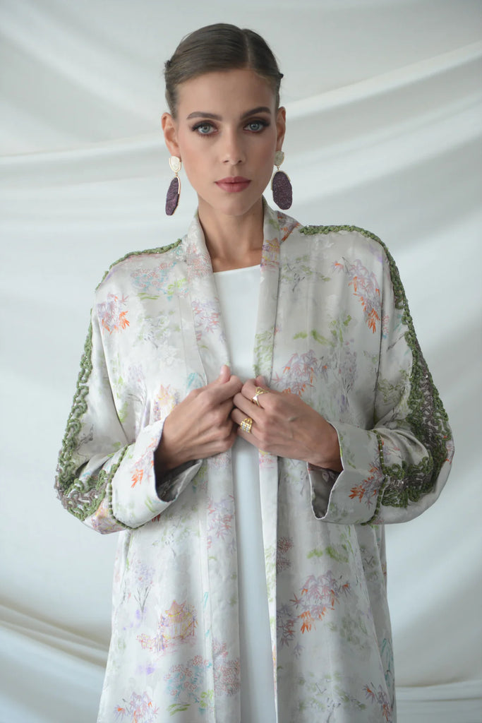 Mai Ivory Silk Abaya