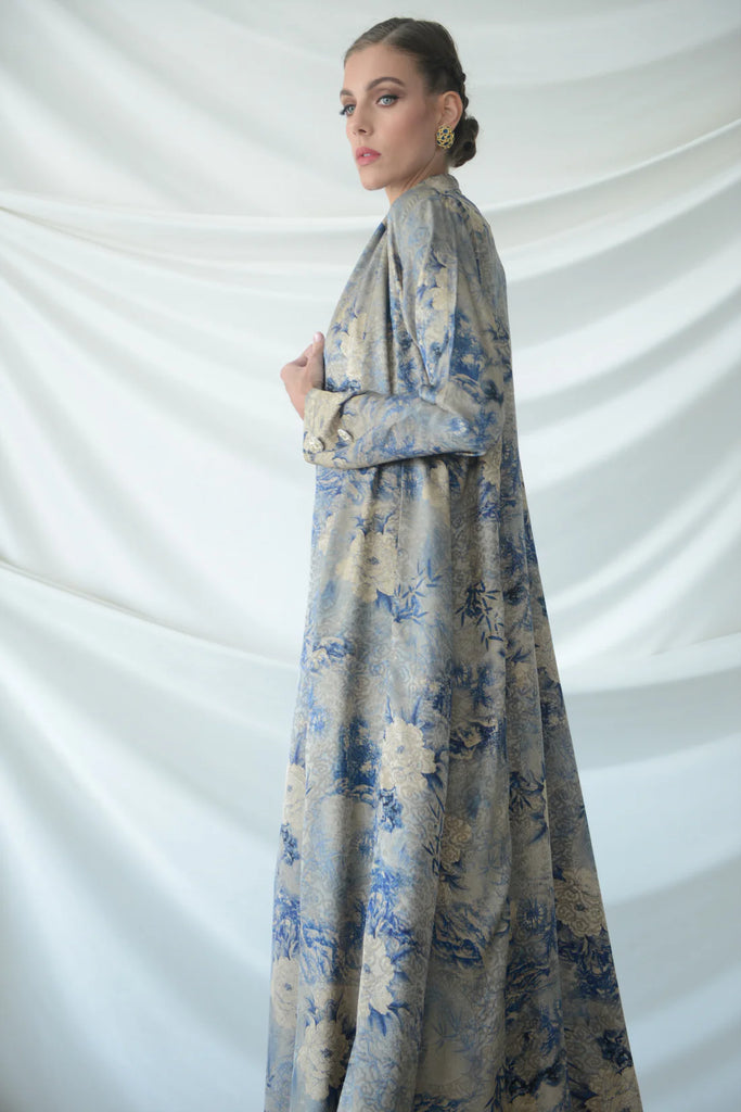 Umi Blue Silk Abaya