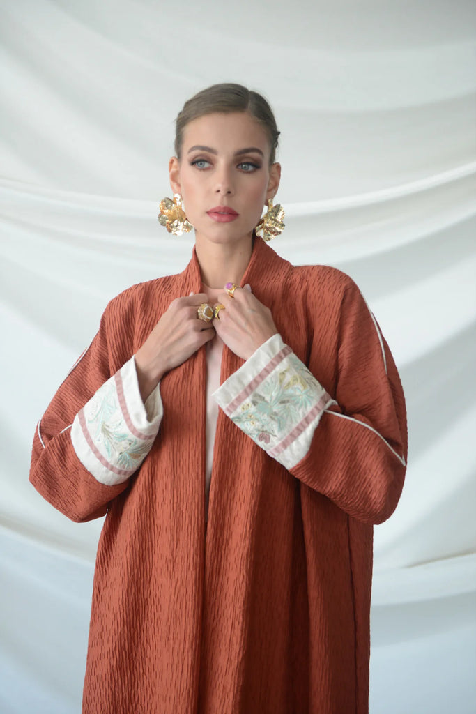 Lugano Brick Crinkled Crepe Abaya
