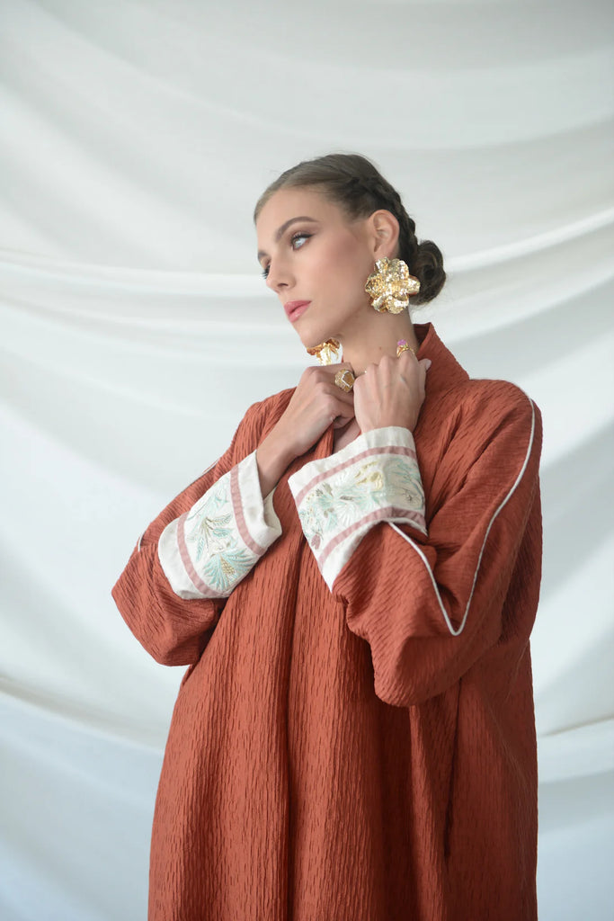Lugano Brick Crinkled Crepe Abaya