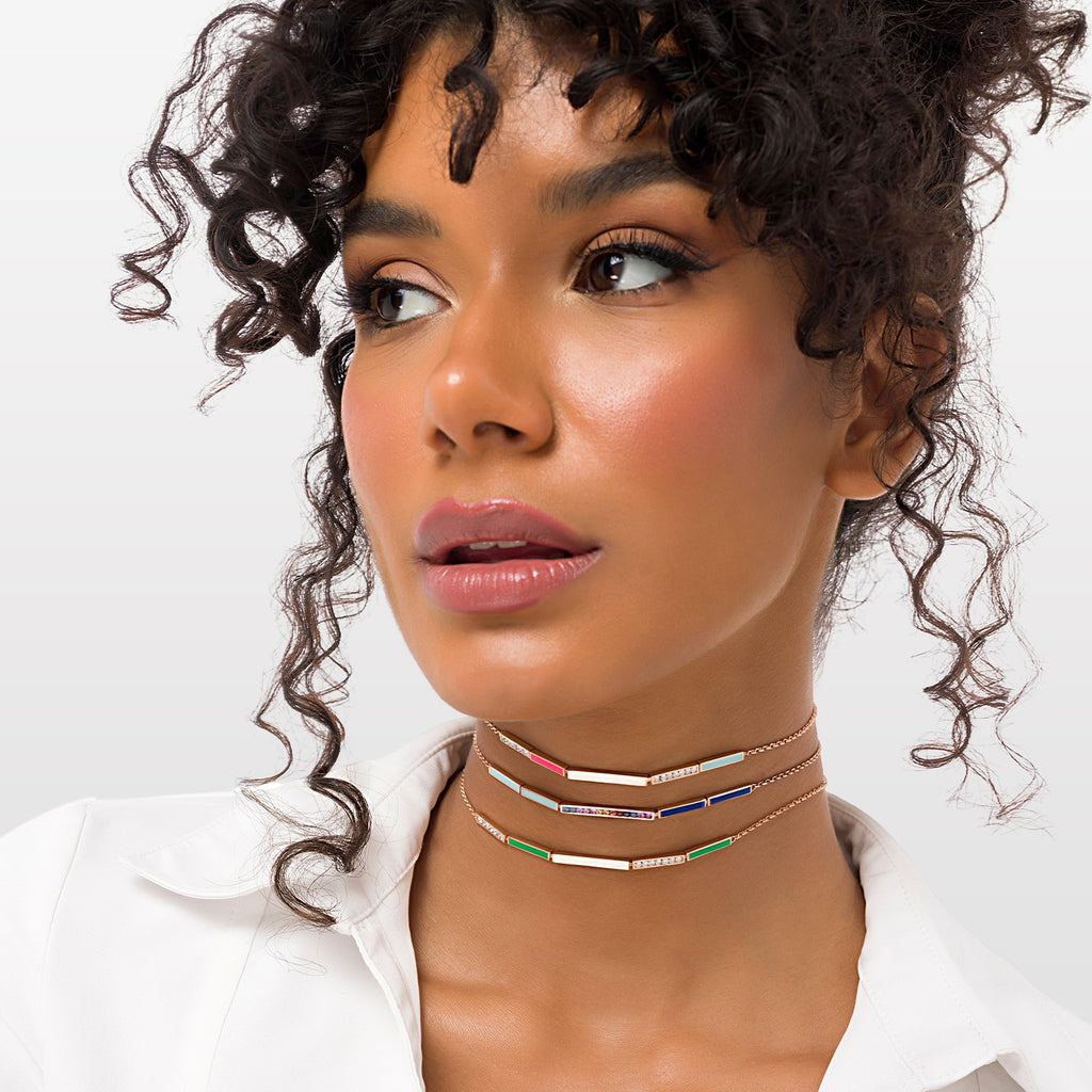 Whatever Bubbly Blue Enamel Choker