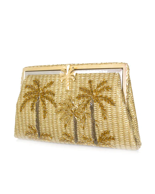 Golden Oasis Gold Straw Classic Clutch