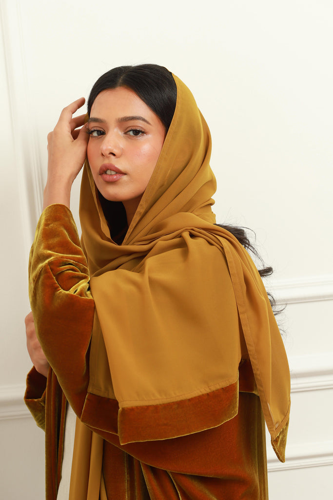 Gold Velvet Abaya