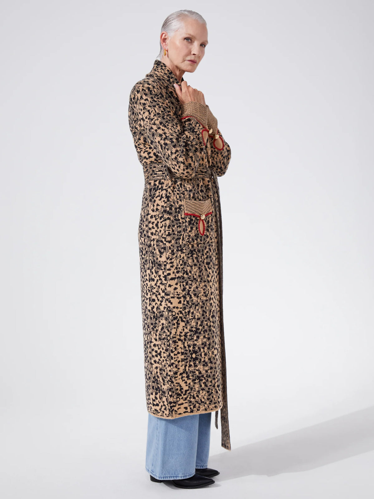 Hari Merino Jacquard Smoking Robe Camel | Homegrown Market