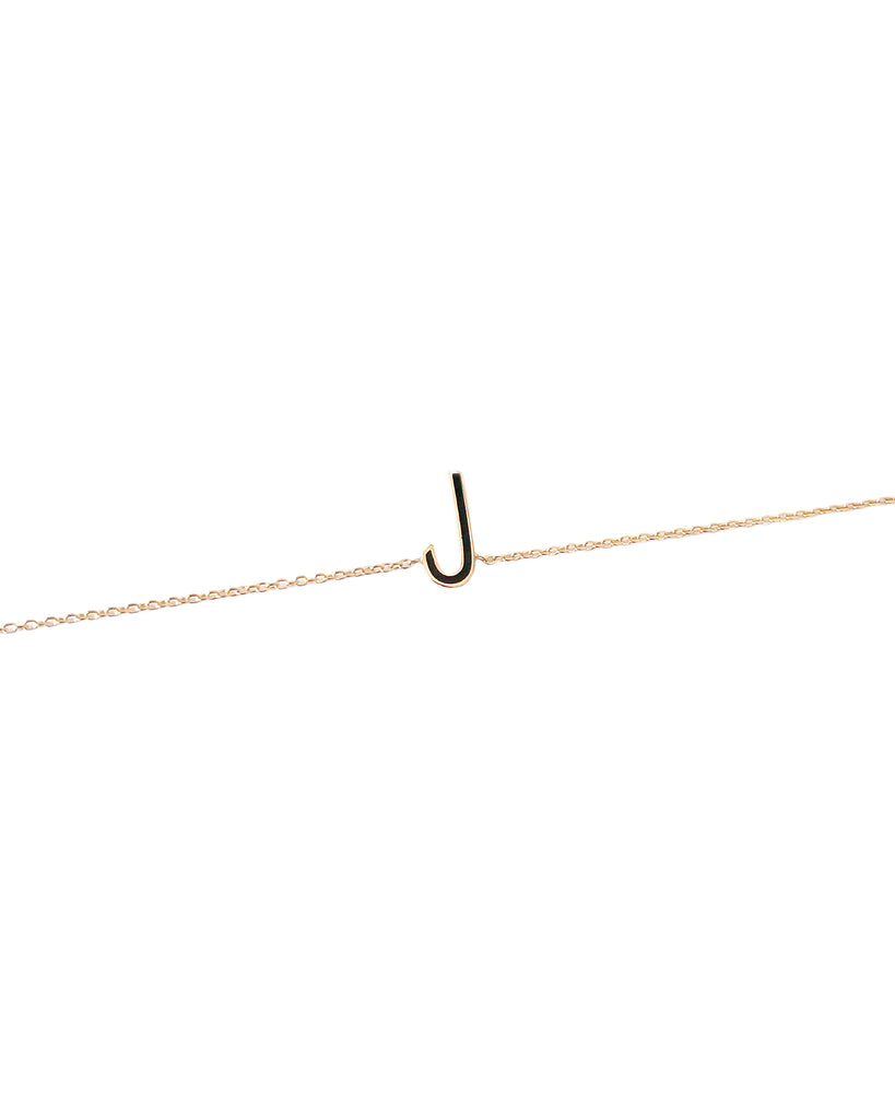 Initial Chain Enamel Bracelet - Letter Lam