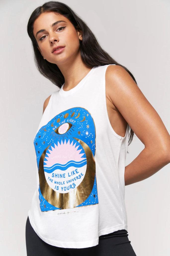 White Shine Muscle Tank