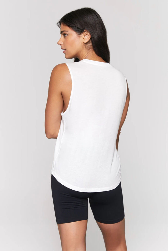 White Shine Muscle Tank