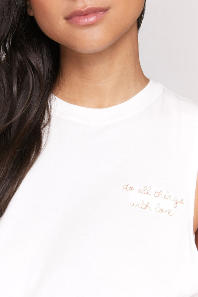 Cream Love Surplice Back Swing Tank