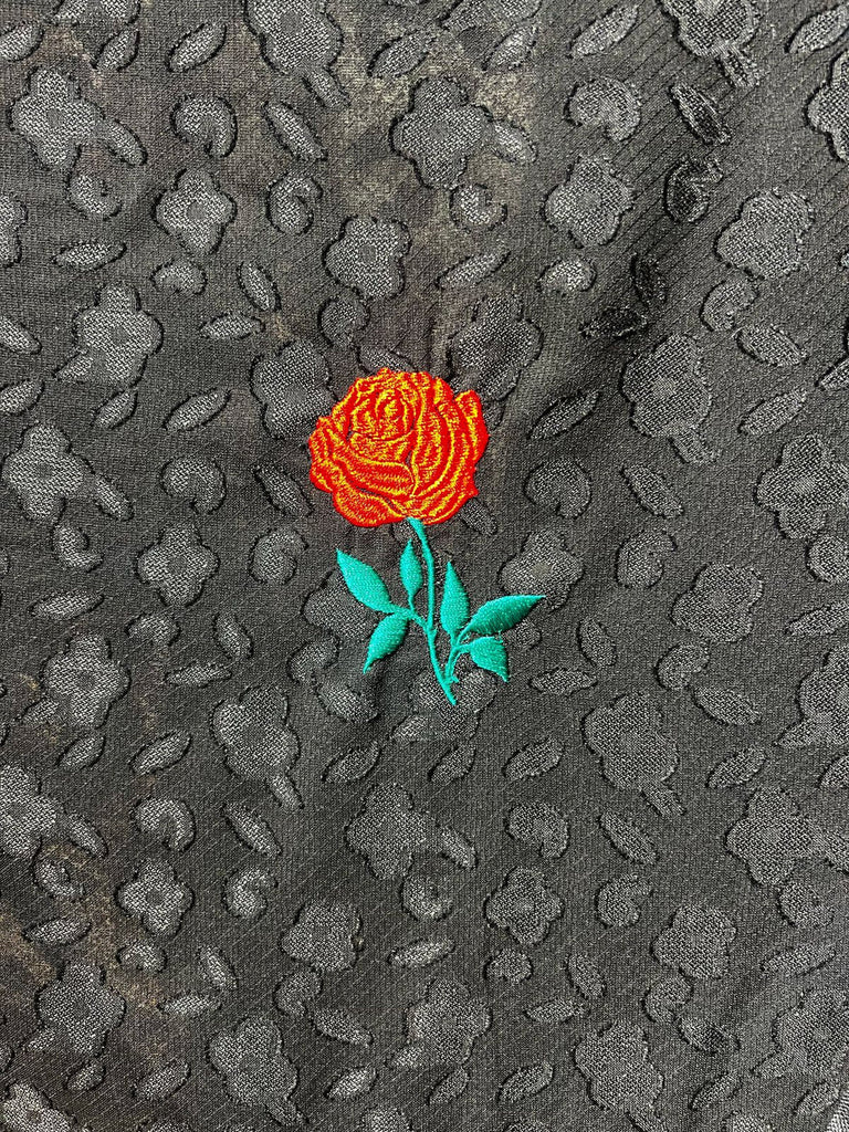 Black Rose Embroidered Abaya