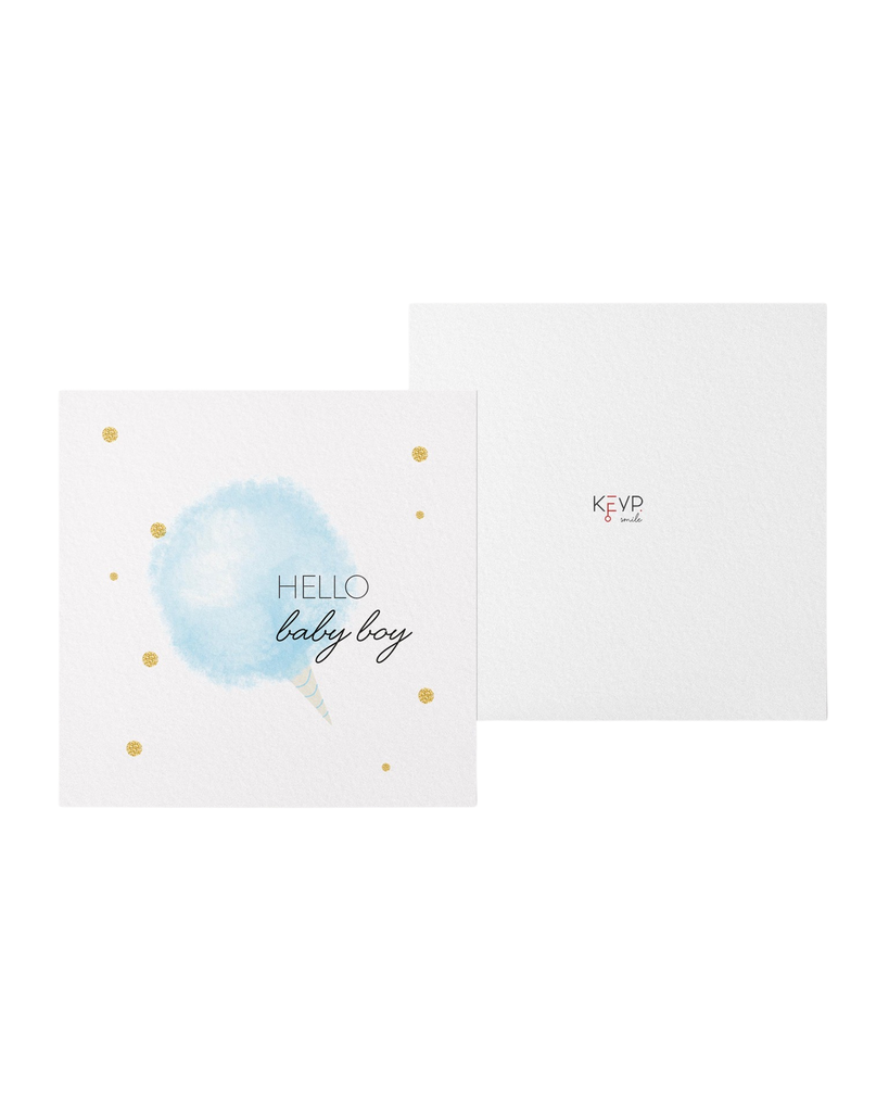 White "Hello Baby Boy" Greeting Card