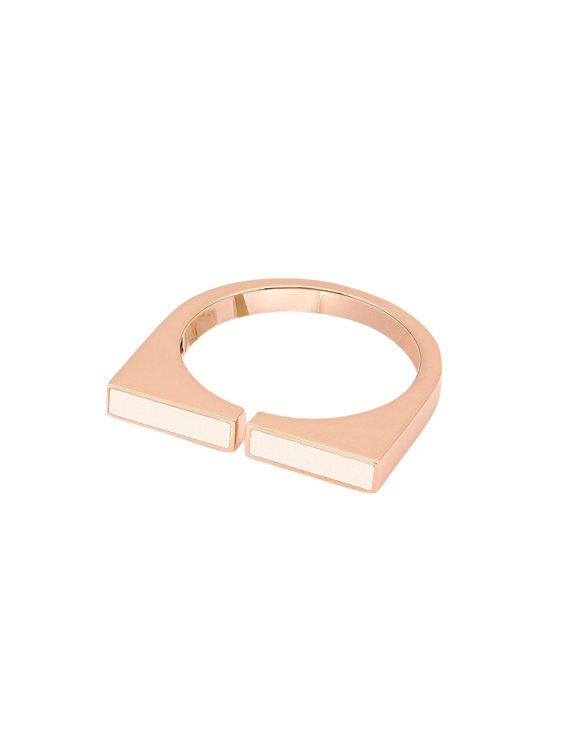 Engrave Me White Enamel Ring