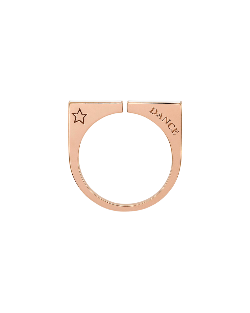 Engrave Me White Enamel Ring