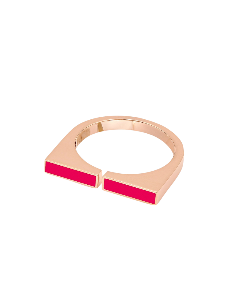 Engrave Me Pink Enamel Ring