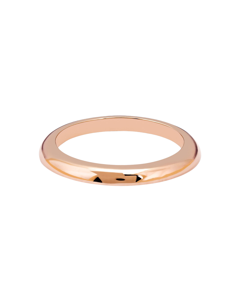 Half-Half Shiny 18k Gold Ring