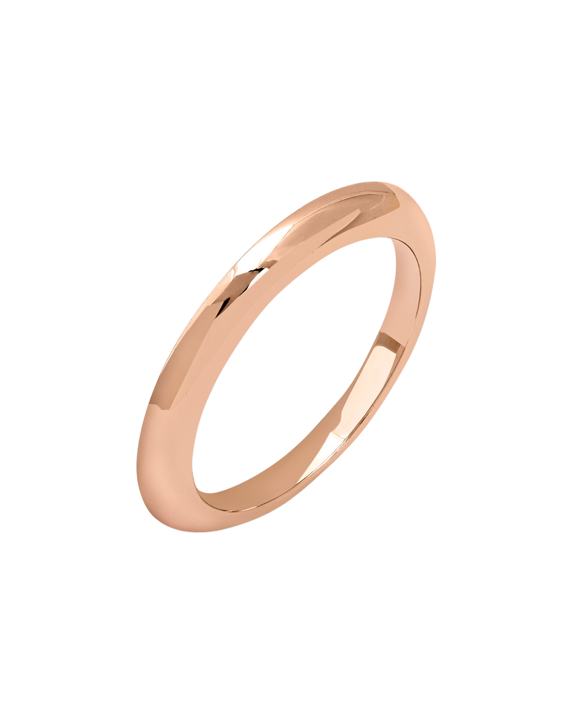 Half-Half Shiny 18k Gold Ring