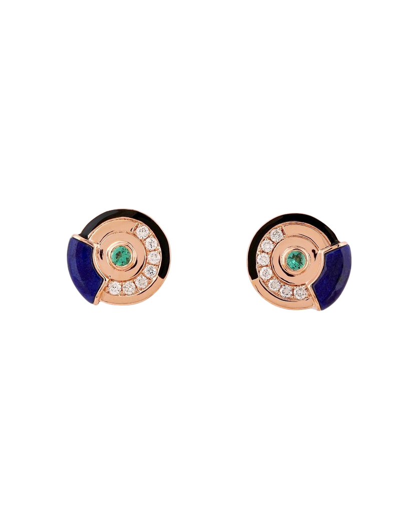 Dial-Up Emerald Studs