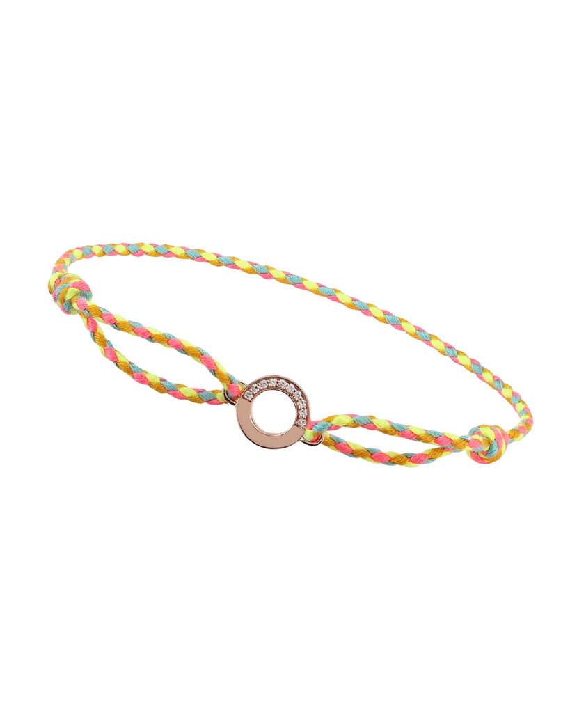 Full Moon Diamond & Tourmaline Yellow Thread Bracelet