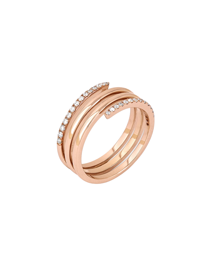 Half Diamond Karma Ring