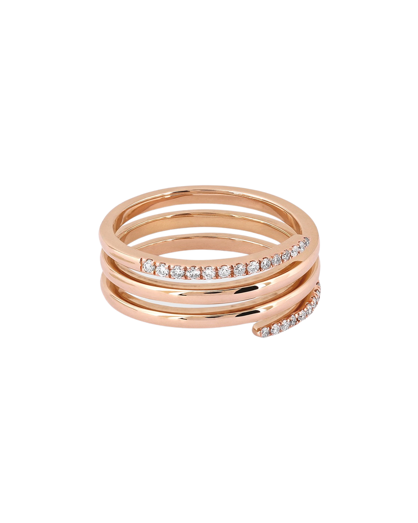 Half Diamond Karma Ring