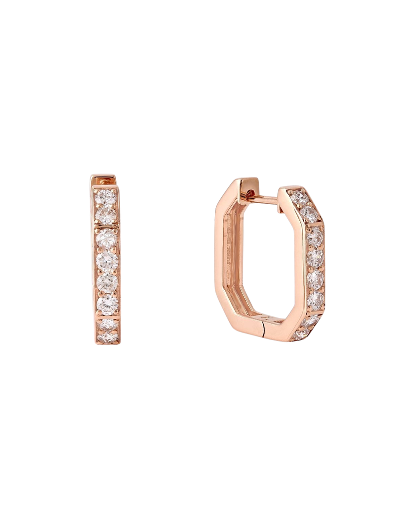 Dana Diamond & White Enamel Hoops