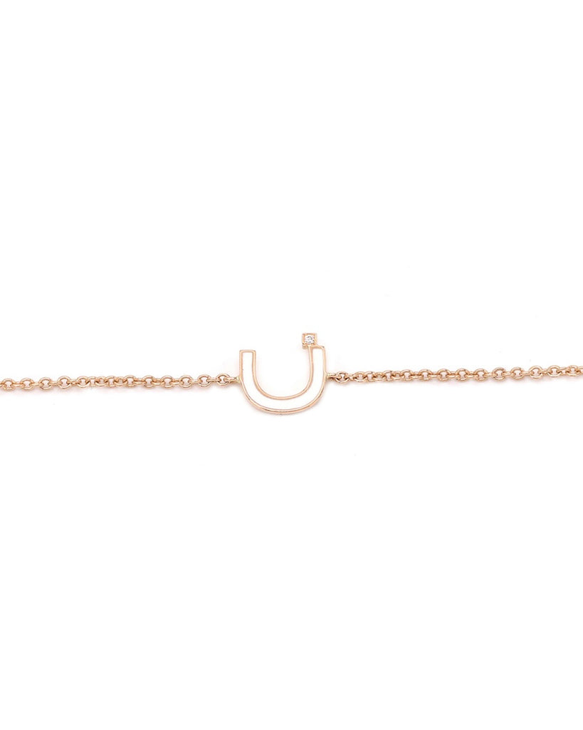 Initial Chain Enamel Bracelet - Letter Noon