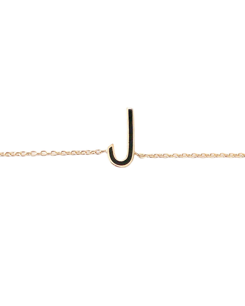 Initial Chain Enamel Bracelet - Letter Lam