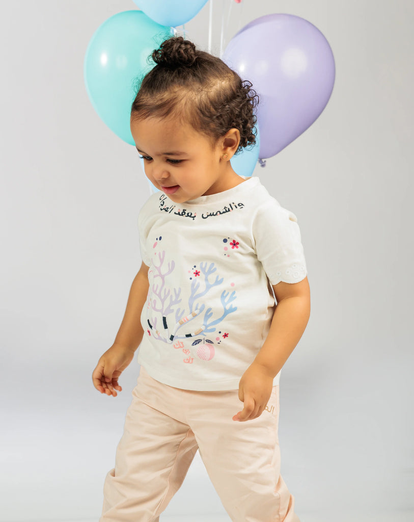 Baby Girl White Top with Necklace