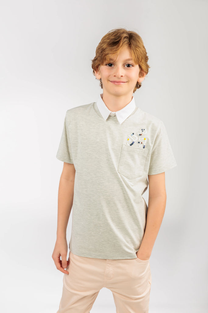 Big Boy Light Grey Polo Shirt