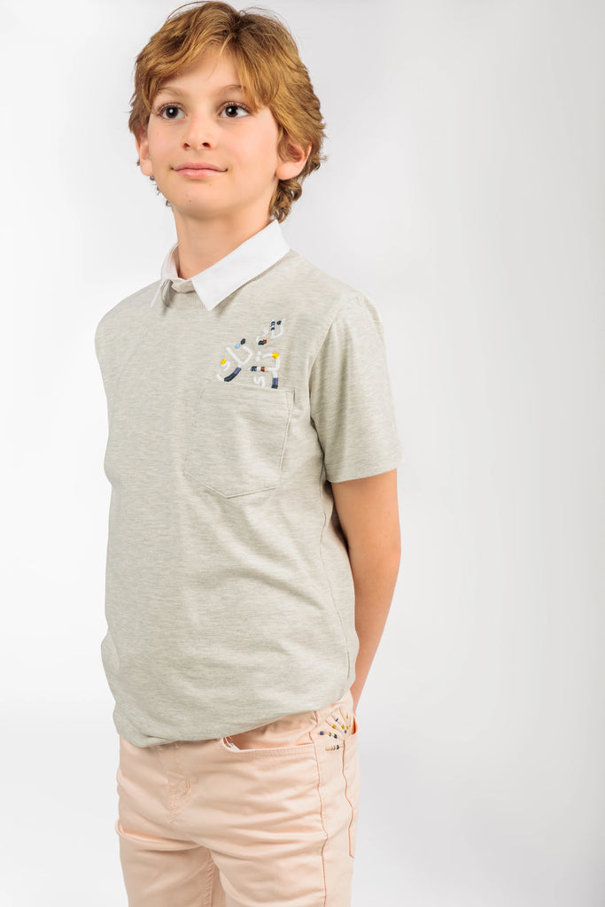Big Boy Light Grey Polo Shirt