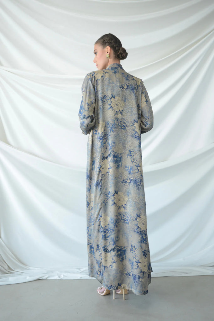 Umi Blue Silk Abaya
