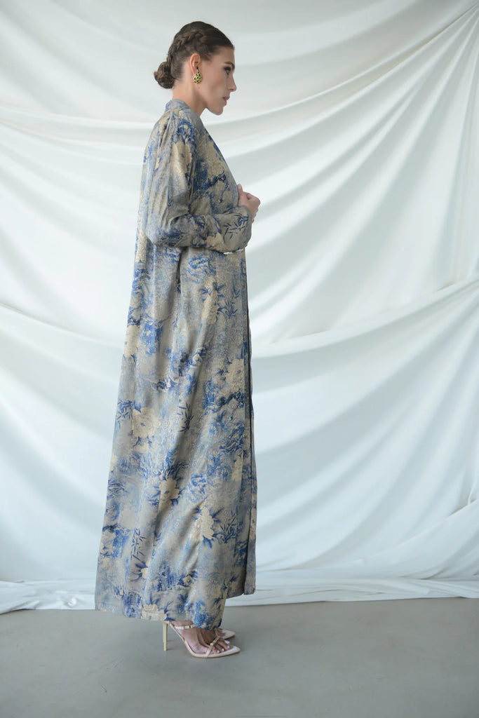 Umi Blue Silk Abaya