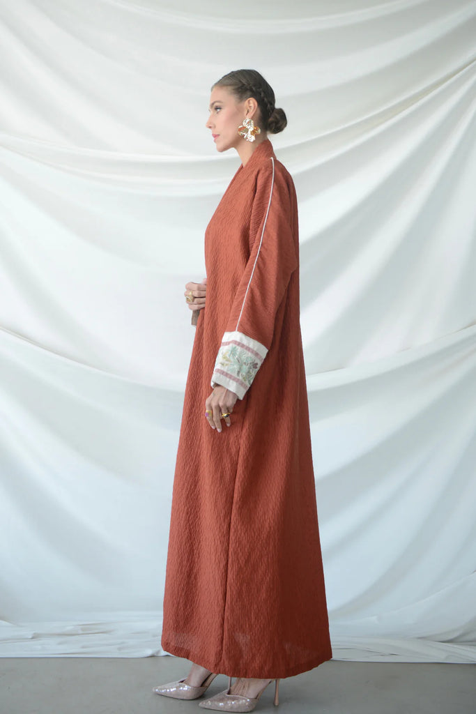 Lugano Brick Crinkled Crepe Abaya