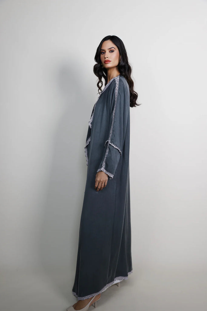Pigalle Green Jacquard Abaya