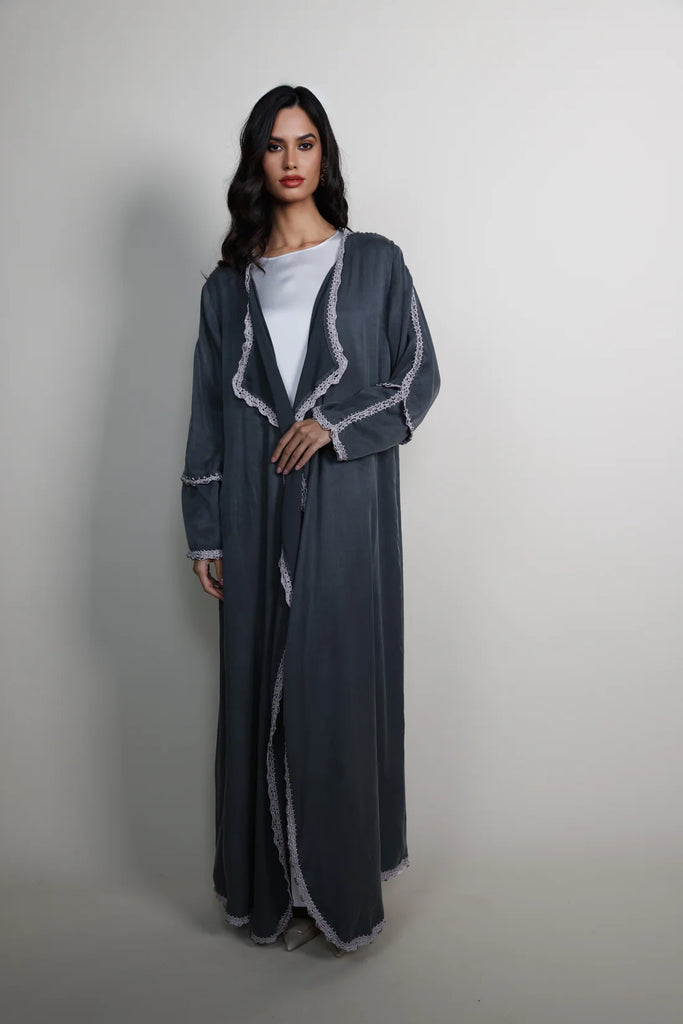 Pigalle Green Jacquard Abaya