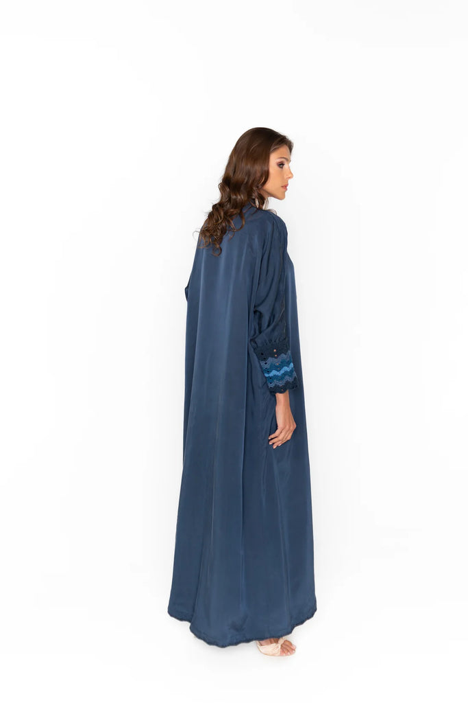 Bali Navy Abaya in Japanese Washed Silk