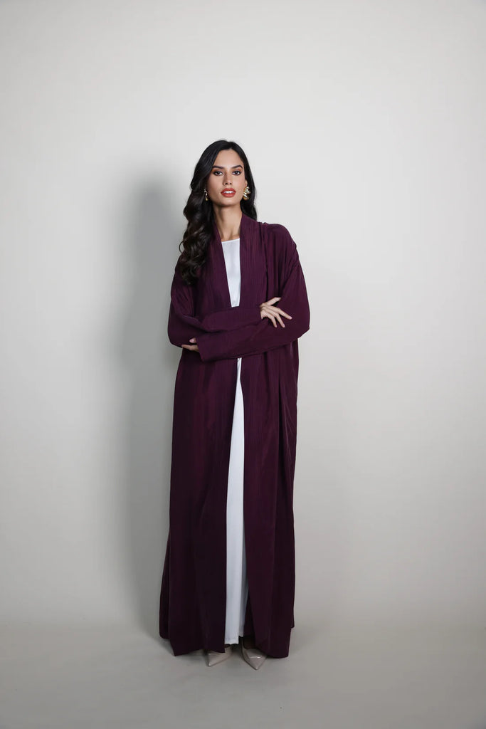 Belvedere Burgundy Silk Abaya