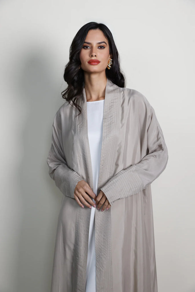Belvedere Beige Silk Abaya