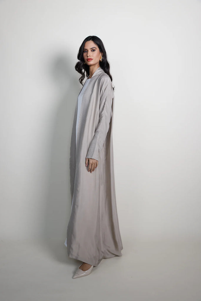 Belvedere Beige Silk Abaya