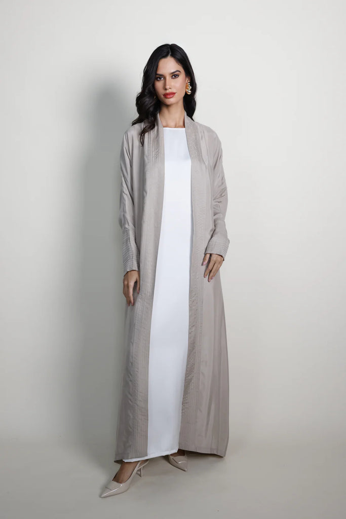 Belvedere Beige Silk Abaya