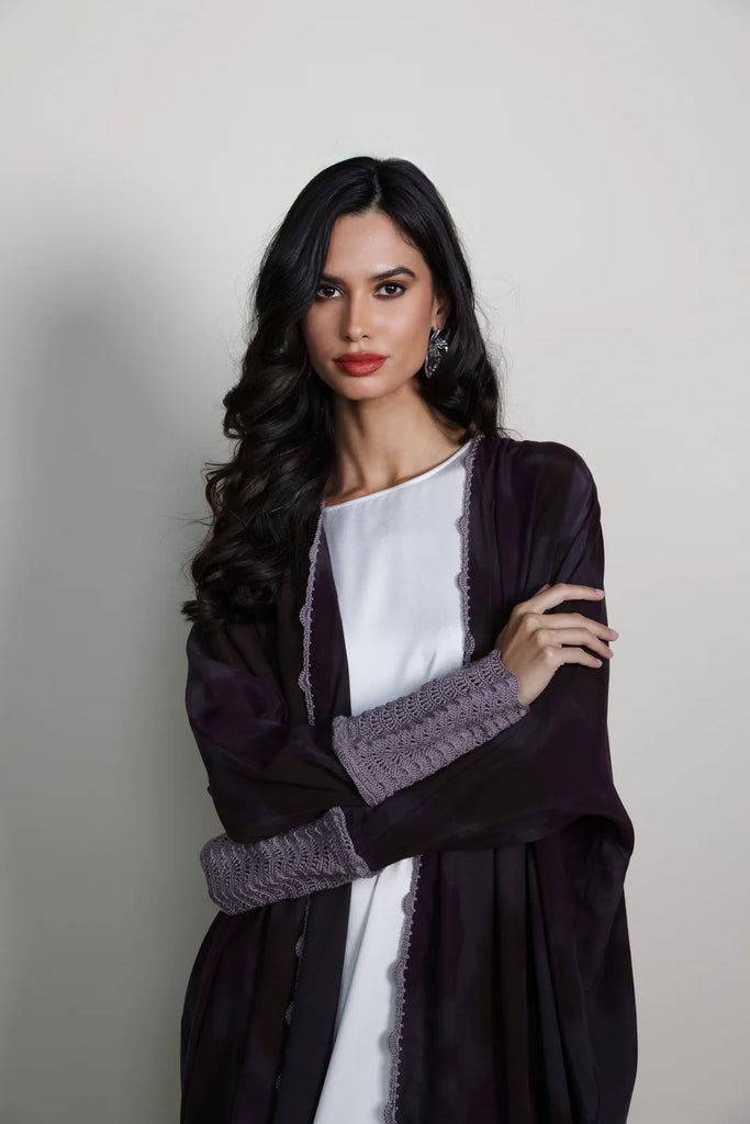 Belgravia Plum Washed Silk Abaya