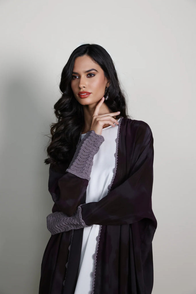Belgravia Plum Washed Silk Abaya