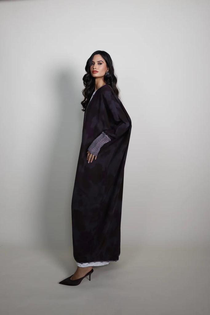 Belgravia Plum Washed Silk Abaya