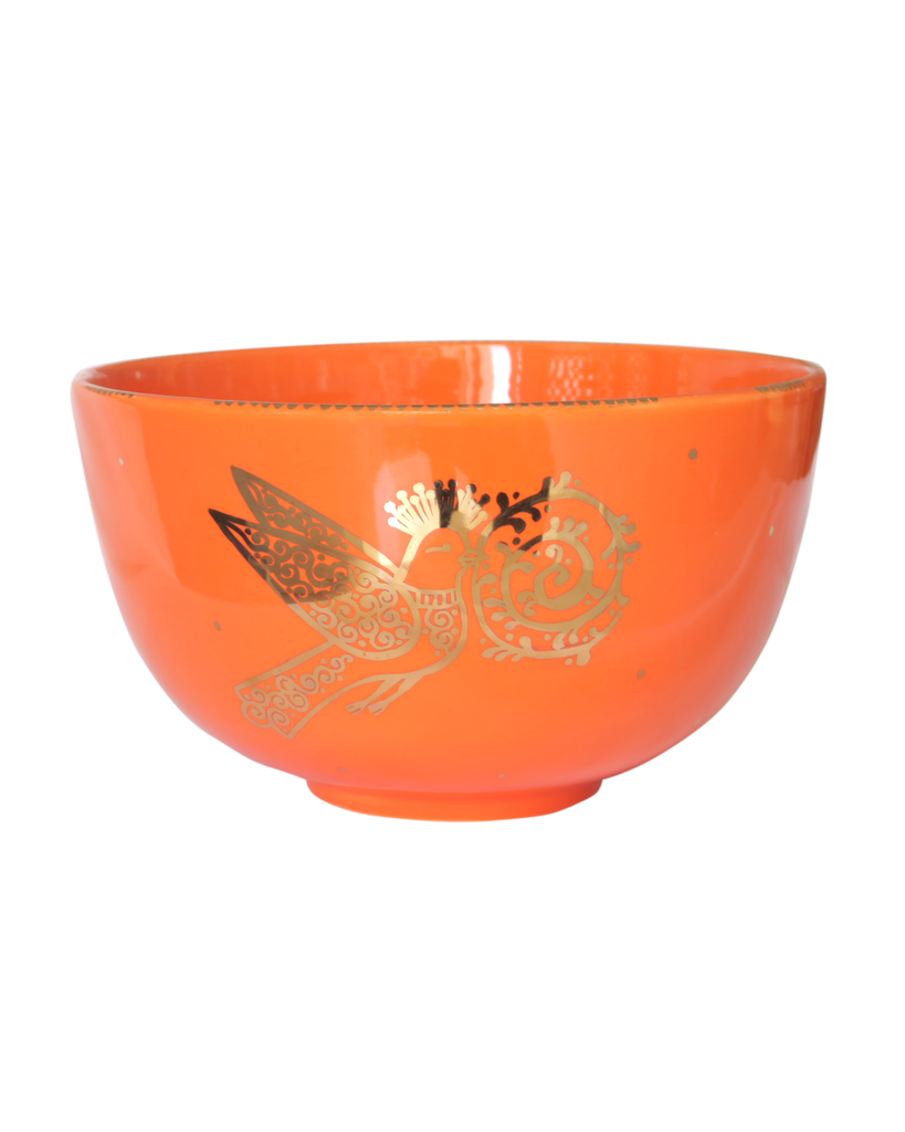 Taliah Eye Gold Orange Ceramic Bowl