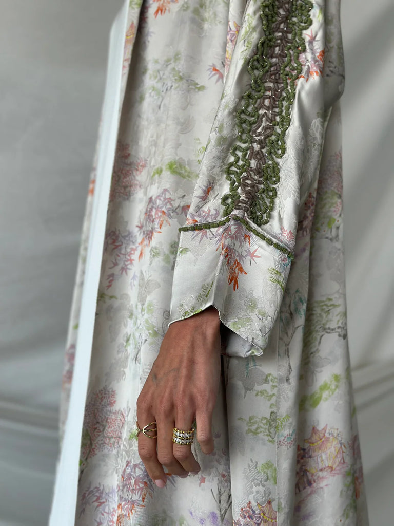 Mai Ivory Silk Abaya