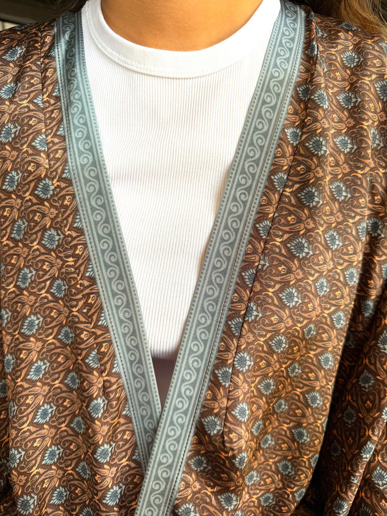 Silk Brown Selene Abaya