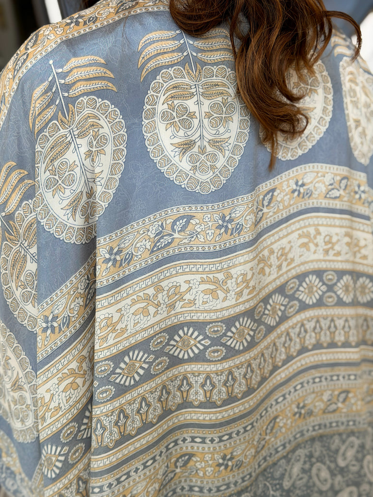 Silk Blue Mila Abaya