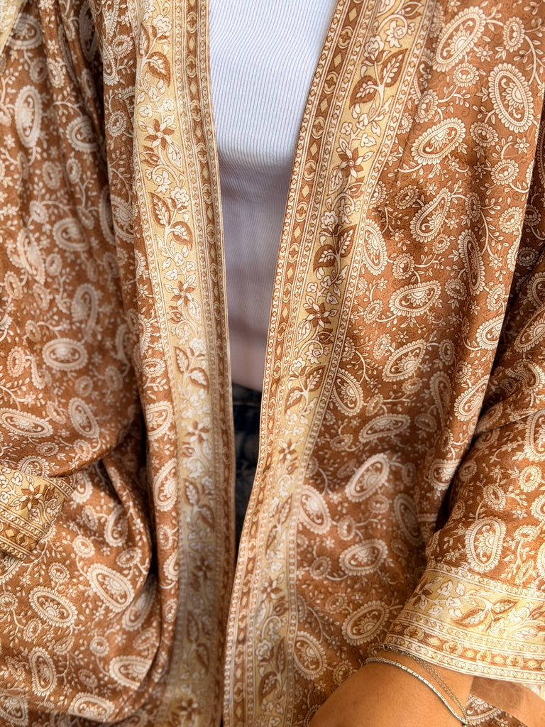 Silk Brown Mila Abaya