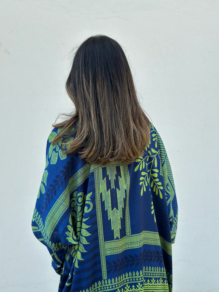 Blue & Green Mona Abaya