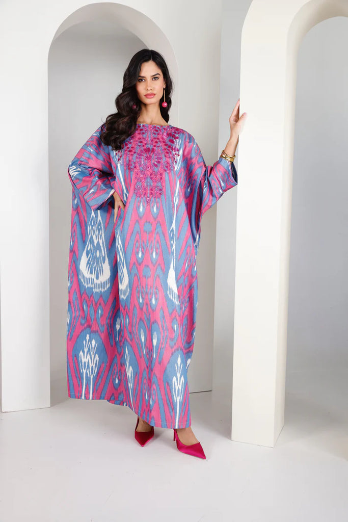 Fuchsia Madawi Ikat Kaftan