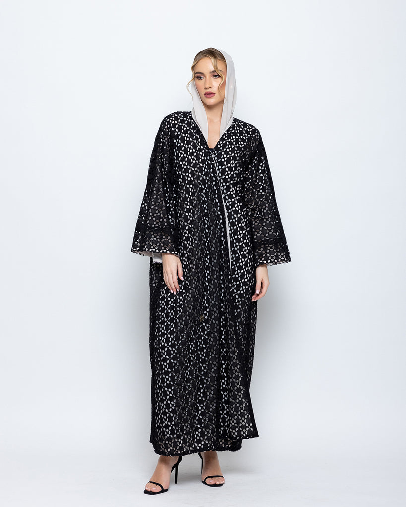 Cut Work Cotton Detail Abaya